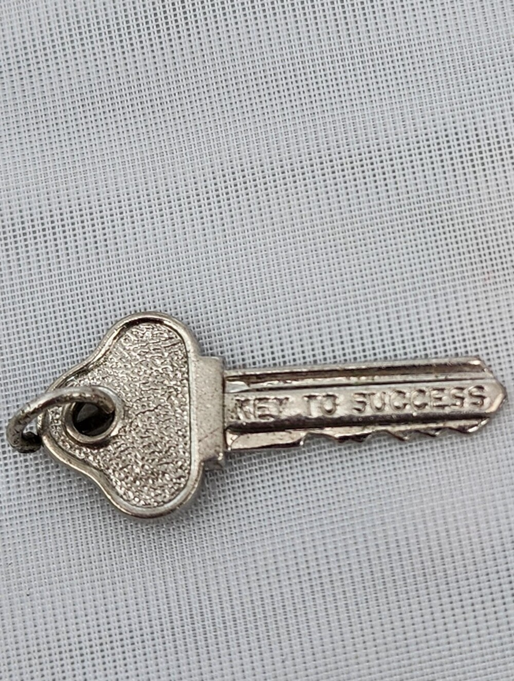 Key to Success Vintage Sterling Silver Bracelet Charm Pendant 1.15" Long Vintage